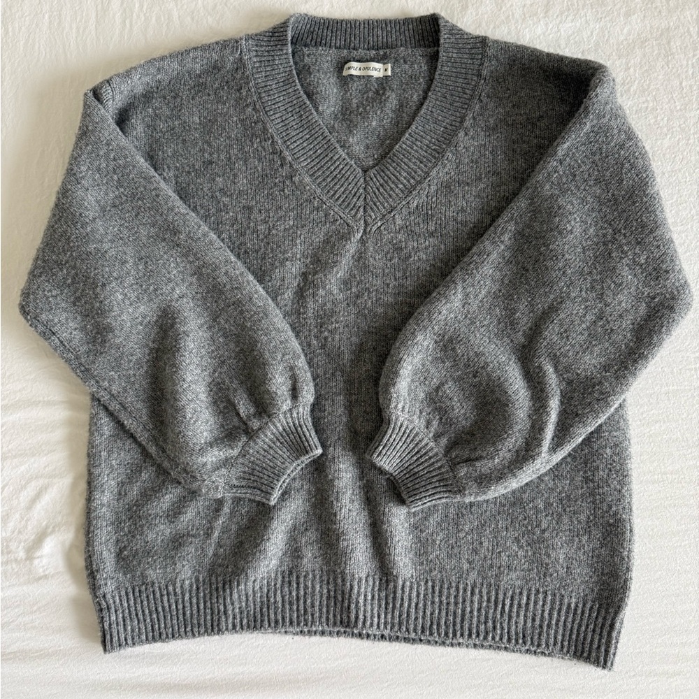 Gray V-Neck Women’s Sweater